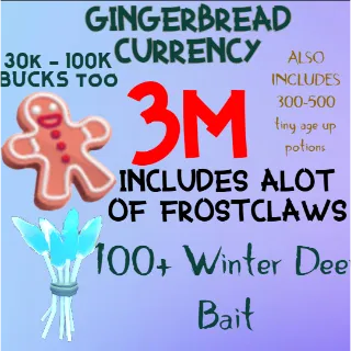 3 MILLION GINGERBREAD ADOPT ME CHRISTMAS EVENT 300-500 TINY AGE-UP POTION 100+ WINTER DEER BAIT FREE FROSTCLAWS 30K-100k BUCKS 