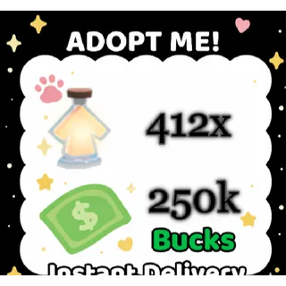 250k BUCKS AND 412x AGE UP POTIONS - ADOPT ME