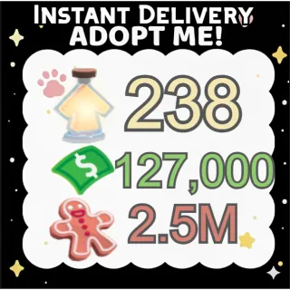 Age Up Potions + Bucks + Gingerbread - Adopt Me