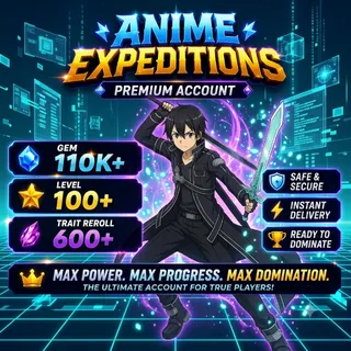 Level 100+ / Gem 110K+ / Crystal rerroll 600 + anime expedition account