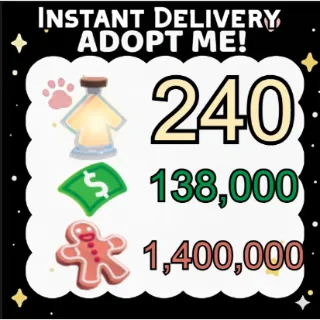 Age Up Potions + Bucks + Gingerbread - Adopt Me