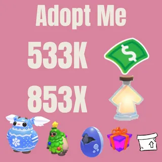 Age Up Potions + Bucks, 19X CozyMistletroll, 40X Endangered Eggs, 9X Tree Sasquatch, 10X Admin Box, 2X 2D Box- Adopt Me