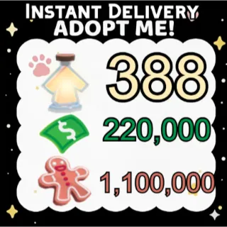 Age Up Potions + Bucks + Gingerbread - Adopt Me