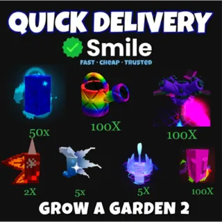 ⭐ 50x Mega Seeds 100x Rainbow Seeds 100x Super Can 100x Sprinklers 2x DB 5x Moonbloom 5x Hypno bloom