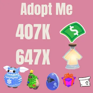 Age Up Potions + Bucks, 20X CozyMistletroll, 100X Endangered Eggs, 9X Tree Sasquatch, 4X Admin Box, 2X 2D Box- Adopt Me