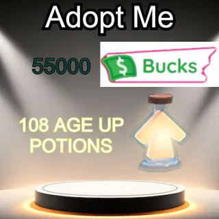 50k+ Bucks 100+ Age-Up potions - Adopt me 