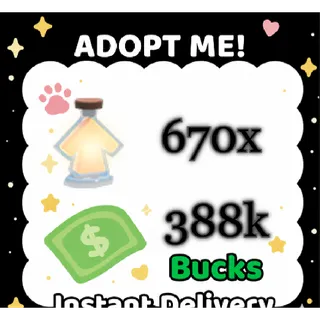 388K BUCKS AND 670X AGE UP POTIONS - ADOPT ME