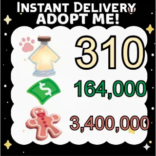 Age Up Potions + Bucks + Gingerbread - Adopt Me