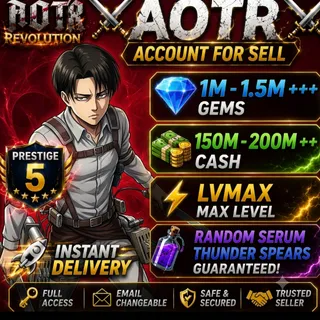 AOTR 5 PRESTIGE + 225LVL + 1M+ GEMS (AOTR ACCOUNT)