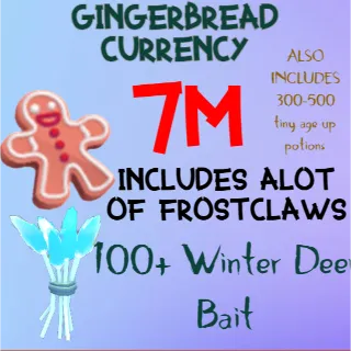 7 MILLION GINGERBREAD ADOPT ME CHRISTMAS EVENT 300-500 TINY AGE-UP POTION 150+ WINTER DEER BAIT FREE FROSTCLAWS