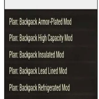All Backpack Mod Recipes