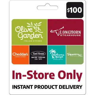 $100 - Olive Garden Gift Card - Order via Phone