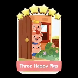 Three Happy Pigs 6 ⭐ Monopoly go Sticker 