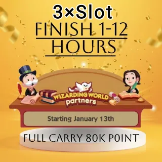 3×Slot Wizarding World Partner Event Monopoly Go!