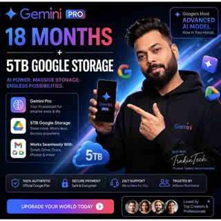 🚀 Gemini Pro – 18 Months + 5TB Google Storage ☁️✨