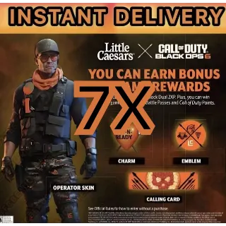 BO6 LITTLE CAESARS CODE RECEIPT 7X