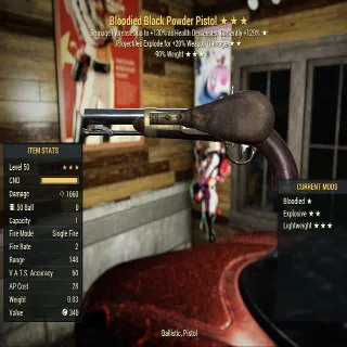 Powder Pistol Bloodied Explosive Lightweight