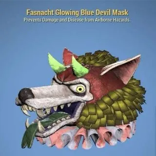 Fasnacht Glowing Blue Devil Mask