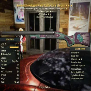 Double Barrel Shotgun Bloodied Rapid Strength