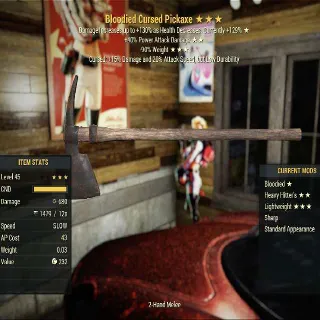 Cursed Pickaxe Bloodied Heavy Hitters Lightweight
