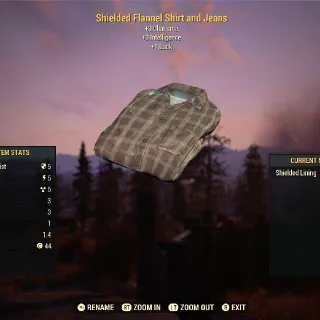 Shielded Under Armor Flannel Shirt And Jeans XP Buff