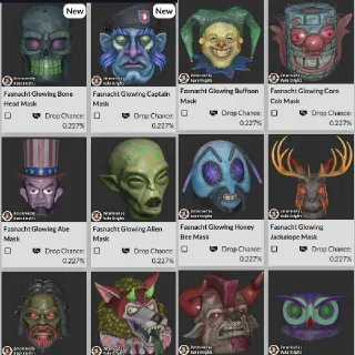 Full Set Of 57 Fasnacht Masks 2026