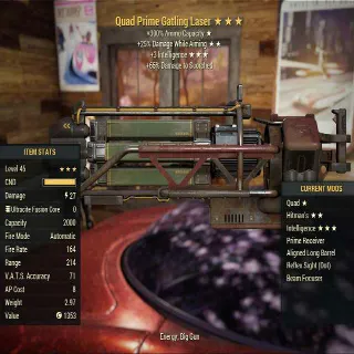 Prime Gatling Laser Quad Hitman's Intelligence