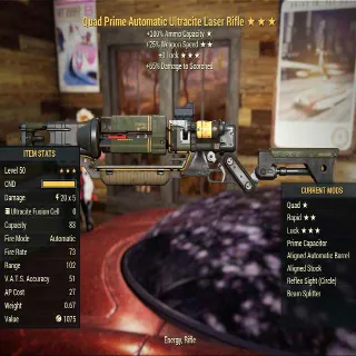 Prime Laser Rifle Quad Rapid Luck Upgraded