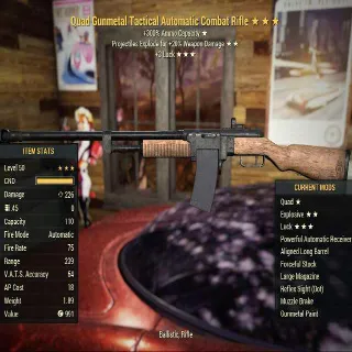 Combat Rifle Quad Explosive Luck