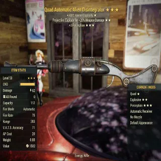Alien Disintegrator Quad Explosive Perception