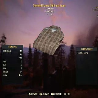 Shielded Under Armor Flannel Shirt And Jeans Xp Buff