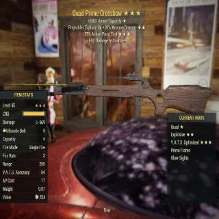 Prime Crossbow Quad Explosive Vats Optimized Upgraded