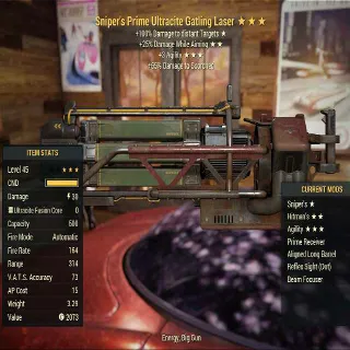 Gatling Laser Snipers Hitman's Agility Upgraded