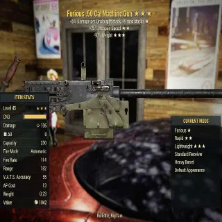 50 Cal Machine Gun Furious Rapid Lightweight