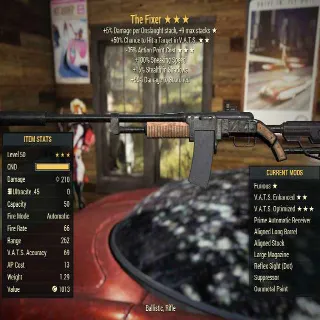 The Fixer Furious Vats Enhanced Vats Optimized Upgraded