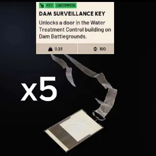 X5 DAM SURVEILLANCE KEYS
