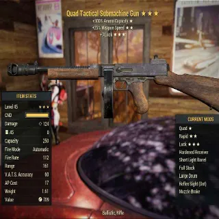 Submachine Gun Quad Rapid Luck Upgraded