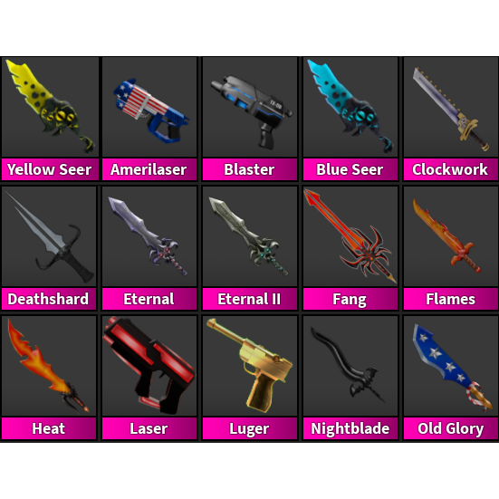 Bundle Mm2 Godly Weapons In Game Items Gameflip