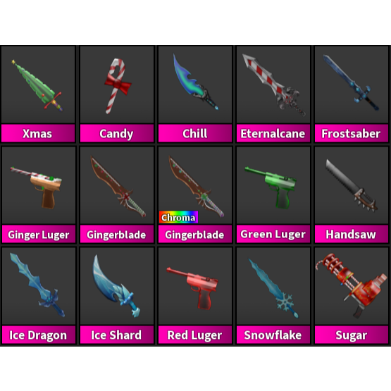 Bundle Mm2 Godly Weapons In Game Items Gameflip - roblox mm2 chill