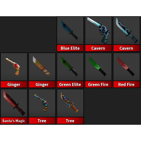 Bundle Mm2 Legendary Weapons In Game Items Gameflip - roblox overseer knife id