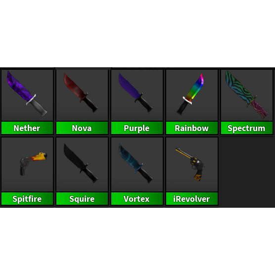 Bundle Mm2 Rare Weapons In Game Items Gameflip - rainbow knife code roblox mm2