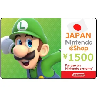 1500 YEN Nintendo eShop JAPAN