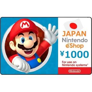 1000 YEN Nintendo eShop JAPAN