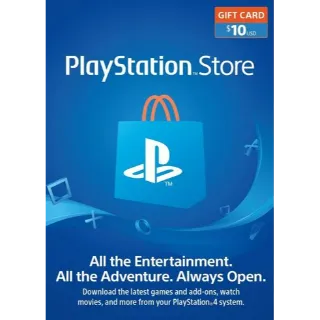 $10.00 USD PlayStation Store (Delivery from 2 hours to 9 hours)