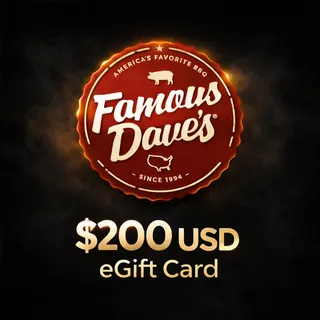 $200.00 Famous Dave’s Gift Card