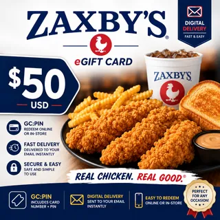 $50.00 USD  Zaxby’s eGift Card