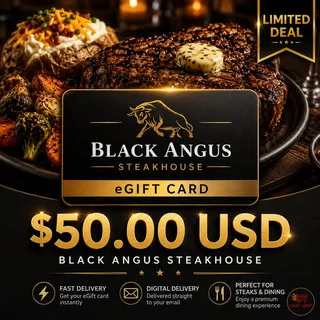 $50.00 USD Black Angus Steakhouse eGift Card