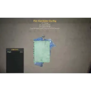 Alien Blaster Cryo Plan