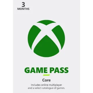 Xbox Game Pass Core 3 month Stackable