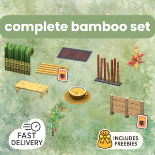 Complete Bamboo Set • 92 items •  Fast Delivery • Freebies (10 items of choice)